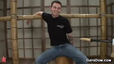 Skinny gay butt machine fucked