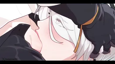 2b give blowjob  -hentai anime