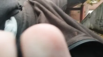 Public dick flash in city