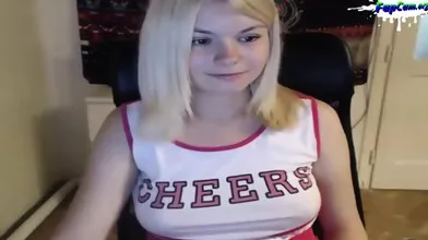 Chubby Blonde Amateur Teen Cheerleader With Big Tits Masturbating On Webcam