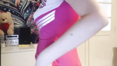 Chubby Blonde Amateur Teen Cheerleader With Big Tits Masturbating On Webcam