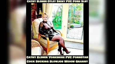 Cathy Cocksucking Shiny PVC Skirt High Heels Otley Pornstar Fetish Slut Granny