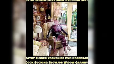 Cathy Cocksucking Shiny PVC Skirt High Heels Otley Pornstar Fetish Slut Granny