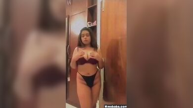 A Beautiful Indian Social Media Influencer Babe Expressing Her Solo Fun To Her Viewers