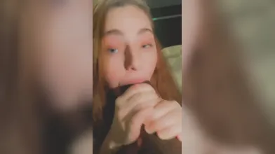 Red-haired Snow White Loves Sucking His Big Black Cock And Gets Rewarded With A Warm Cum On Her Face