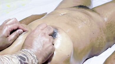 Tamil Wife bathing with hubby after massage