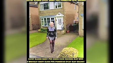 Kinky Cathy Otley Shiny PVC Dress High Heels Slut Granny Pornstar