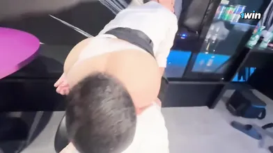 The angelic secretary providing her manager a warm rectal creampie - the greates