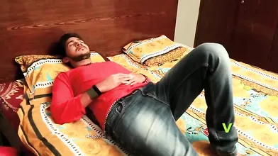 Indian Housewife Aunty Varsha Romance With Husband Friend In Bedroom On Saree Hot Telugu Short Film ????????????