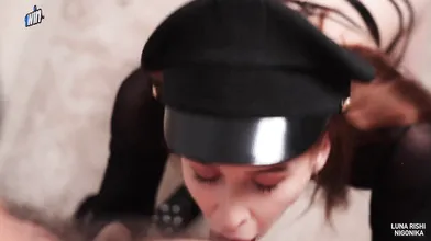 Cat dude with muddy tongue makes domineering lady jism - best blow-job ever!