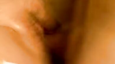 Lusty grandma gets all wet while having her creamy slit slammed