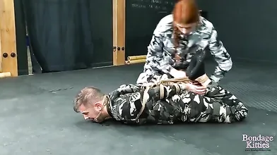 BondageKitties - (Spanish) - Military Man Hogtied And