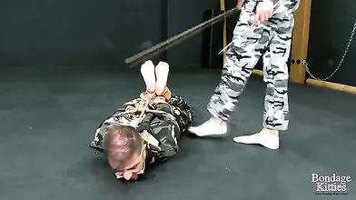 BondageKitties - (Spanish) - Military Man Hogtied And