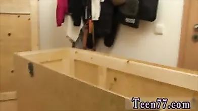 Massive cum load teen Obedient cleaning lady