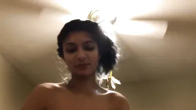 wife giving blowjob to husband friend