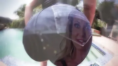 Blonde and brunette lesbians stripping and making out