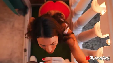 POVLife Sexy brunette Katie King POV blowjob sex