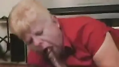 Hot and slutty granny fucks young big cock