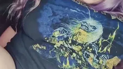 Pink labia close up of naive brunette