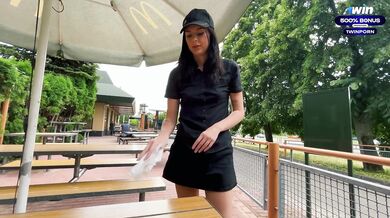 Eva Soda's extraordinary public hump in a muddy toilet with aMcDonald's worker.
