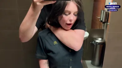 Eva Soda's extraordinary public hump in a muddy toilet with aMcDonald's worker.