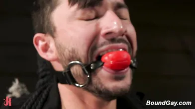 Sebastian Keys and Chance Summerlin torment tied and tickled Scott DeMarco in dungeon