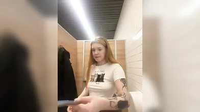 Petite amateur redheaded teen pisses and sucks cock