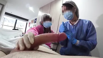 TWO NURSES decided to try out my NEW DICK in practice