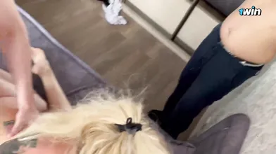 Hot triple invasion with a killer Russian babe, nasty damsel and big-boobed bi-a