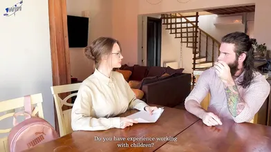 Fucking the nanny, she's spreading her gams and bursting with climax for another