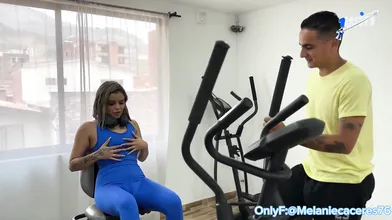 Melanie Caceres makes stranger jizz in gym - Dani Clark, warm XXX!