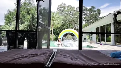 Hot brunette babe goes crazy jerking part5