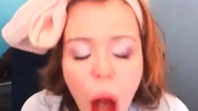 Redhead Amateur's Webcam Dildo Show