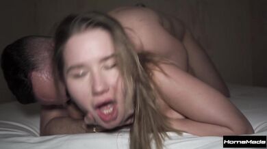Busty Blonde Rides Massive Cock