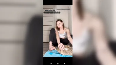 Fish lick hot girl's feet.