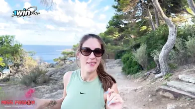 Sultry Latina deep throats sausage like a pro, and he unloads his stream on her