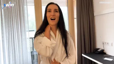 Step mom stuck on balcony, fucked and came in her mouth - greatest XXX!