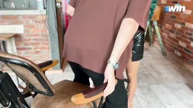 A strapped Cuckold witnesses his lecherous hotwife Slut get boinked and filmed /