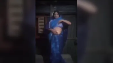Gouthami reddy manthena removing blue saree & showing bra with hot milky boobs