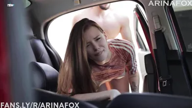 Hot Teen Seducing Stranger for Car Sex - Incredible Arinafox!
