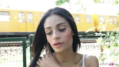 GERMAN SCOUT - Skinny Latina Girl Breiny Zoe Pick Up for no Condom Casting Fuck