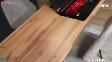 Mom and I share the sofa, she gives me footjob, I jizz on her face - it's my gre