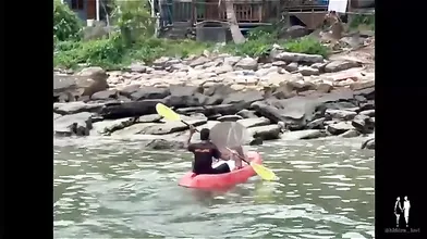 had fun at boat and beach