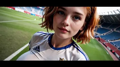 AI Redhead Football Cheerleader Gangbanged In Locker Room