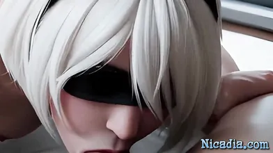 Blindfolded AI Blonde Girl Fucked In All Holes