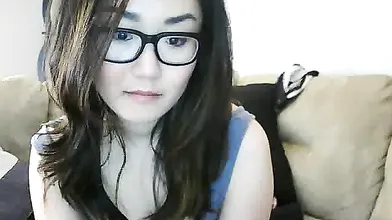 Asian Webcam Slut Strips and Rubs Her Pussy