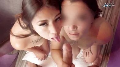 Two mouths, one husband's schlong - hotwife breezy action!