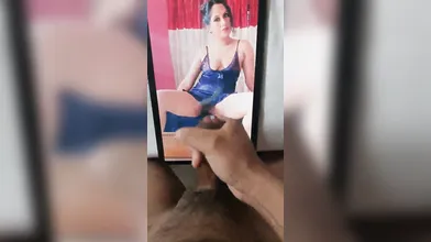 Cum tribute to desi Indian whore wife Nila