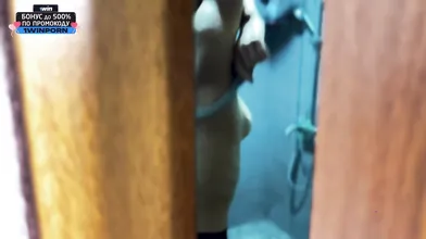 Stepbrother spying on my naked body, caught him red-handed! Emptied his ball sac