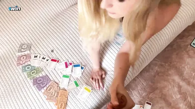 Arisha_Mills, stepsisters deep throat in game, jizz on pussy!